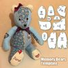 Rflaueo 1pc Memory Bear Template 15in Ruler Set DIY Acrylic Bear Patterns Sewing Pattern with Instructions Patchwork Ruler Cutting Fabric Template(U238-1)