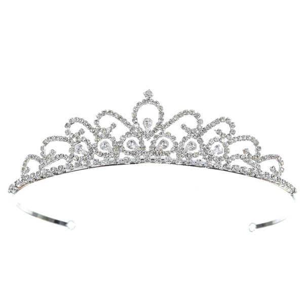 SAMKY Wedding Bridal Headpiece Tiara Crown with Rhinestone Crystal Bride's Hair Accessories