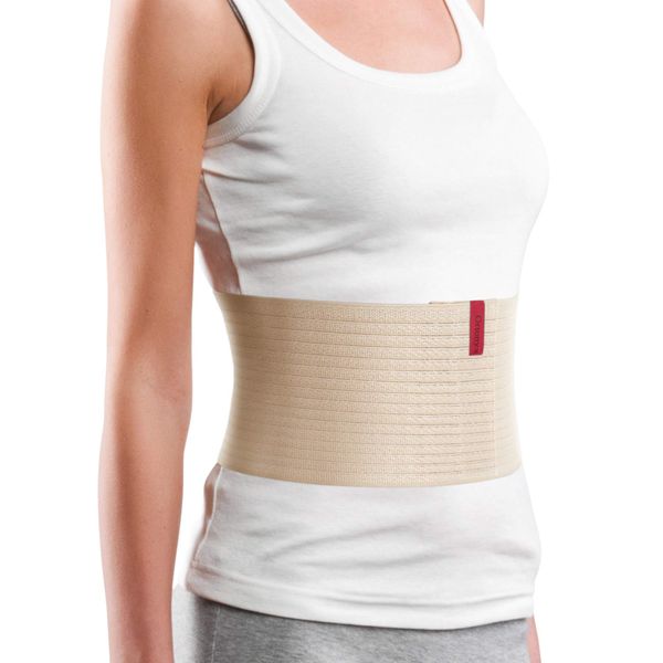 ORTONYX 6.25" Abdominal Binder for Men and Women/Postpartum Post-operative Post-surgery Wrap/Abdomen Navel Umbilical Hernia Support Belt / 524006 Beige S/M