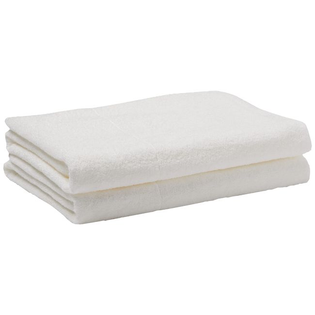 MUJI 44868102 Pile Weave Thin Bath Towel, Off White, 27.6 x 55.1 inches (70 x 140 cm), Set of 2, Organic Cotton, Quick Drying, Re-Usable