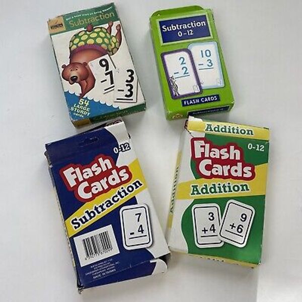 4 Packs Math Flash Cards Addition and Subtraction