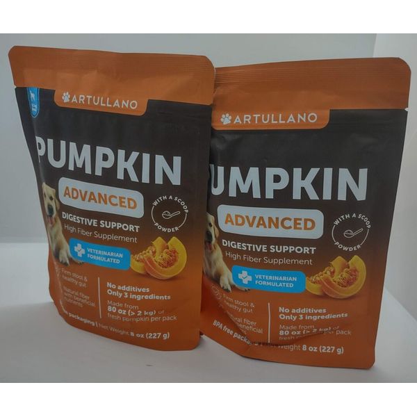 {2 Pack} Pumpkin Powder for Dogs Digestive Support, Natural Fiber for Dogs 11/25