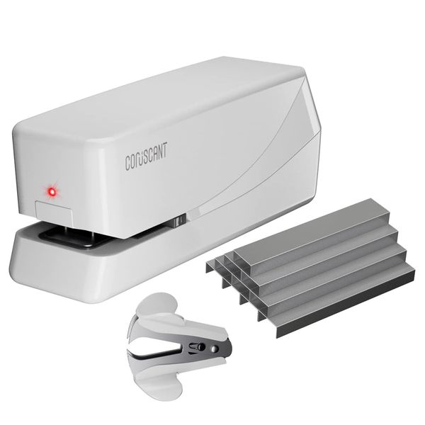 Coruscant Electric Stapler, Automatic Stapler, Heavy Duty，25 Sheet, Store 210 Staples，Includes 2000 Staples and 1 Staple Remover. Electric Stapler Desktop AC or Battery Powered for Home/Office Use