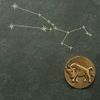 Slate Relief with Bronze Star Sign Taurus, 14.5 x 14.5 CM