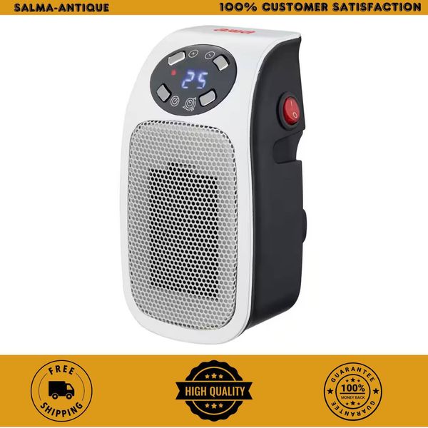 7.87 in Electric Outlet Ceramic Plug-In Space Heater, LCD Digital Screen, Up to