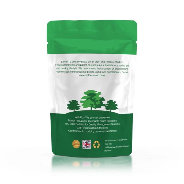 ECO-VITS Maximum Strength Turmeric (CIRCUMIN) 10,000MG 60 CAPS. Biodegradable Packaging. Sealed Pouch