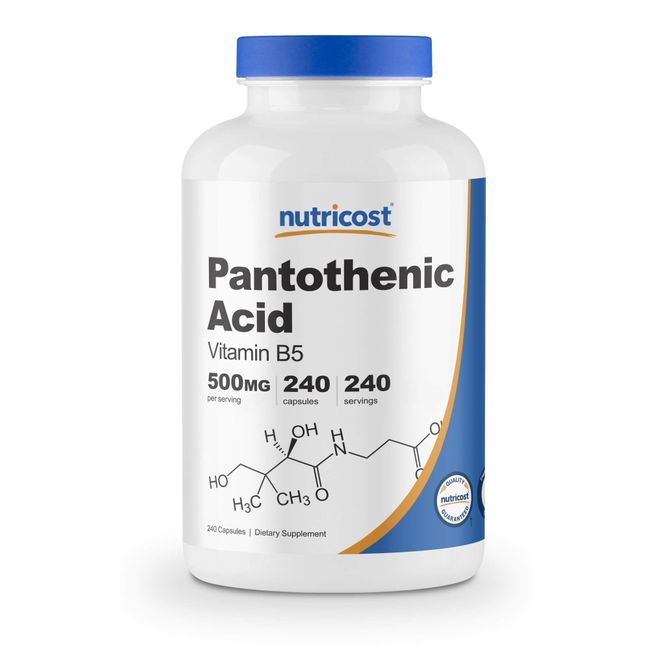 Nutricost Pantothenic Acid (Vitamin B5) 500mg, 240 Capsules EveryMarket