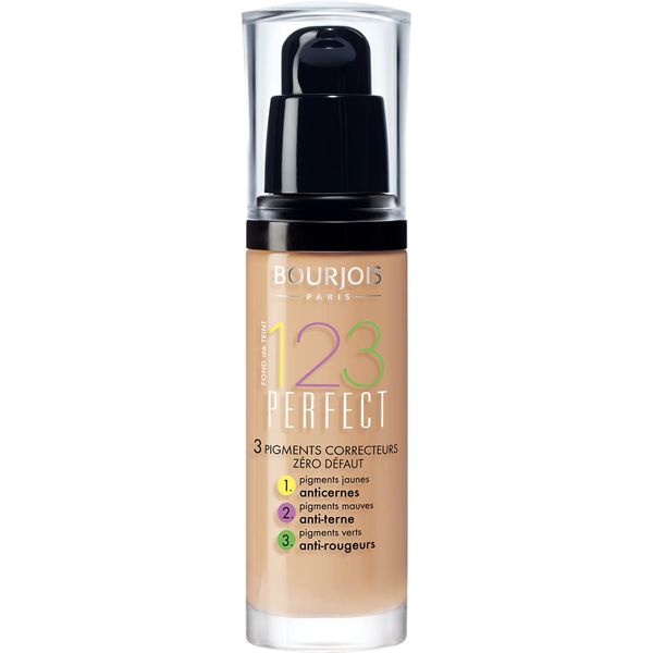 Bourjois 123 Perfect Medium Coverage Liquid Foundation 53 Light Beige, 3ml