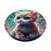 Fantasy Cute Vivid Kitten Colors Flowers PopSockets Swappable PopGrip