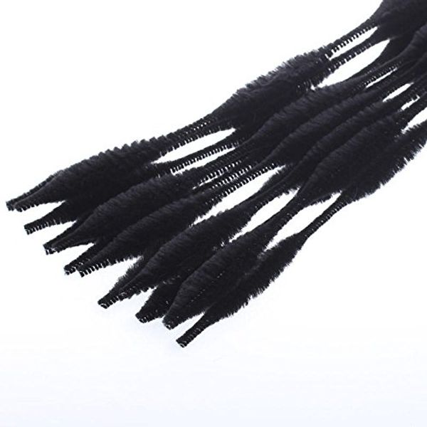 Charcoal Black Bumpy Chenille Stems 72 Total (6 Bags of 12pc)