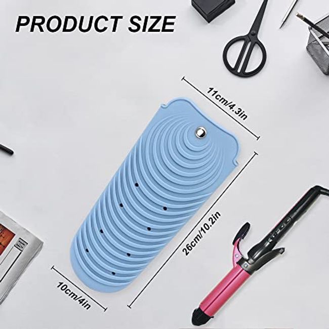 Silicone Hair Straightener Heat Resistant Cover Pouch Travel Hair Curler  Non-slip Mat for Flat Iron, Curling Iron, Hair Straightener, Hair Curling