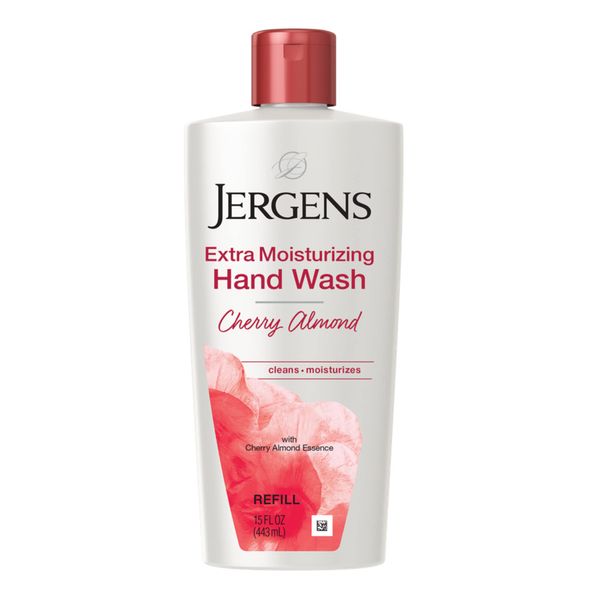 Jergens Extra Moisturizing Hand Soap, Liquid Hand Soap Refill Cherry Almond Scent, Hand Wash For Dry Hands, 15 Ounces