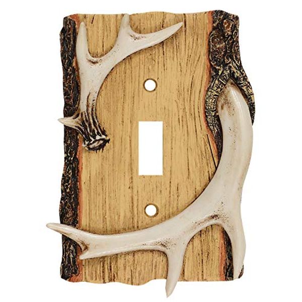 BLACK FOREST DECOR Antler & Wood Single Switch Cover