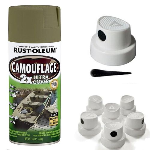 Spray Paint Caps for Rust-Oleum Camouflage Spray Paint, (5) Pack OEM Direct Fitment Caps