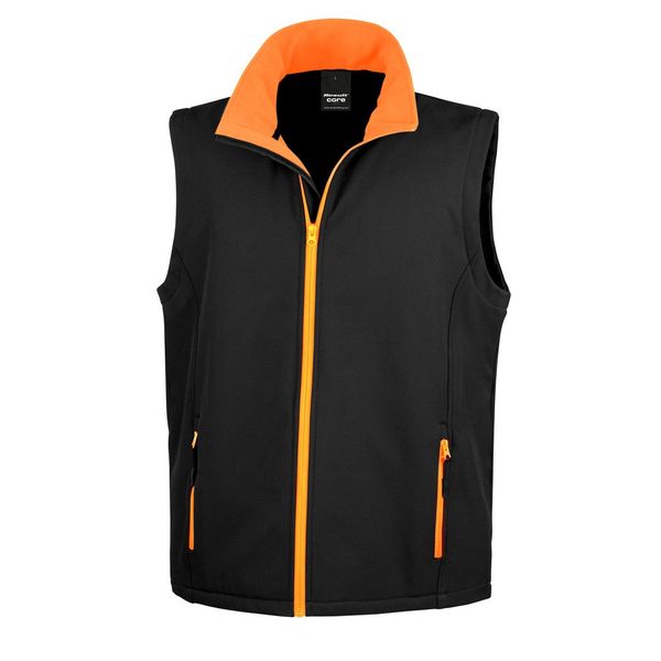 Result Core Herren Bodywarmer Core Printable Softshell R232M Black/Orange XL