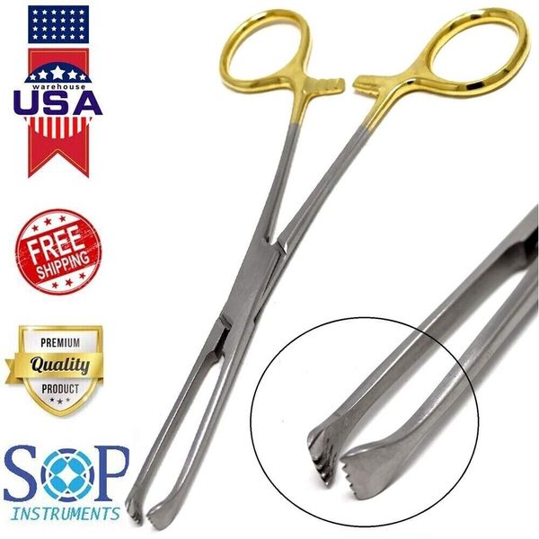 Allis Tissue Forceps 6" 5 x 6Teeth GOLD Surgical Stainless Steel German Grade