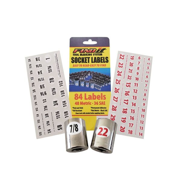 Master Set - Eye Saver Chrome Labels for Socket Sets & Wrenches foil decals CA2