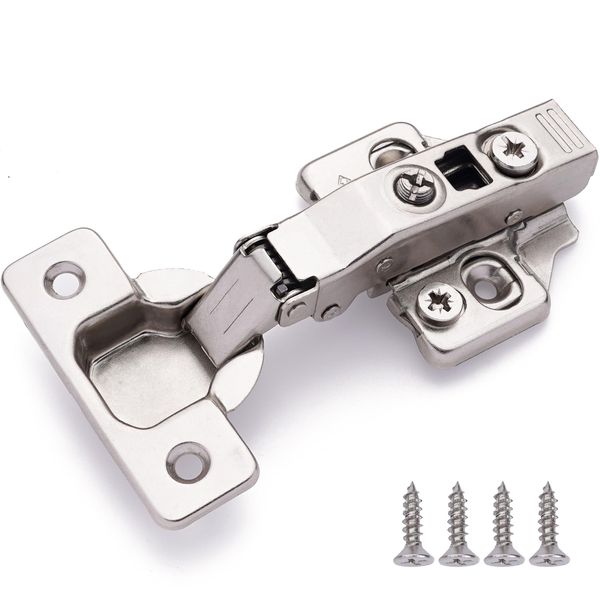 DecoBasics Kitchen Cabinet Frameless Hinges (Pack of 2), Soft Close Door Hinges, Metal Hinges For Kitchen Drawers, Cabinet Hardware, 3 Way Adjustability & Easy Installation