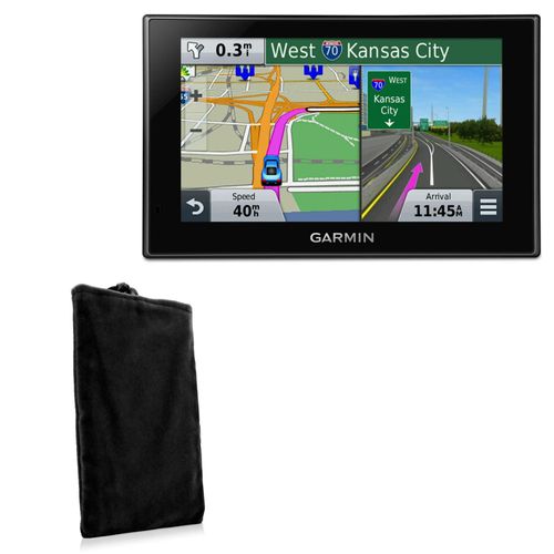 BoxWave Case Compatible with Garmin Nuvi 2559LMT - Velvet Pouch, Soft Velour Fabric Bag Sleeve with Drawstring - Jet Black