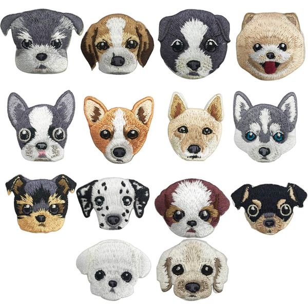 Woohome 14 PCS Dog Iron On Patches Sew On Patches DIY Decoration or Repair, Embroidered Appliques for Clothing Backpacks Jeans T-Shirt Caps Shoes