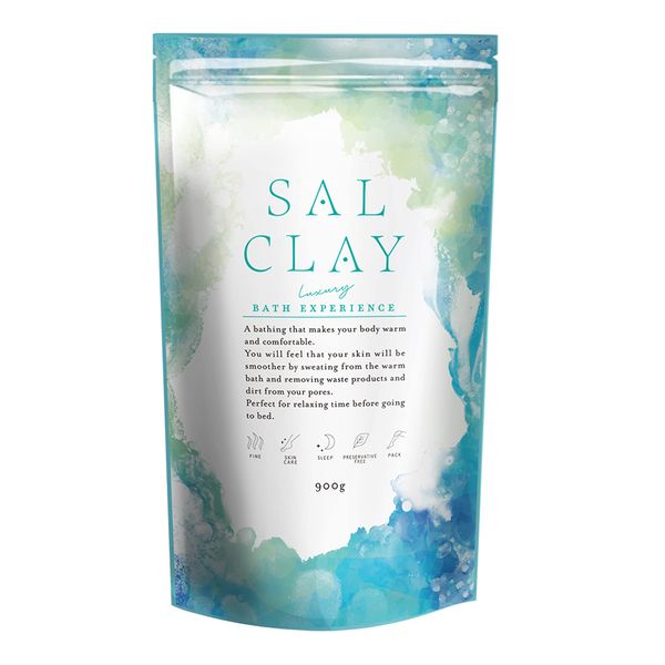 SALCLAY Bath Salt, Bath Salt, Made in Japan, Additive-free, 30 Day Supply, Unscented, Rock Salt, Clay, Moisturizing, Mud Pack, Mud, Bath Cosmetics, 30.1 oz (900 g), Spoon Included