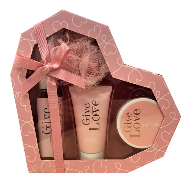 Give Love HEART BATH GIFT White Floral