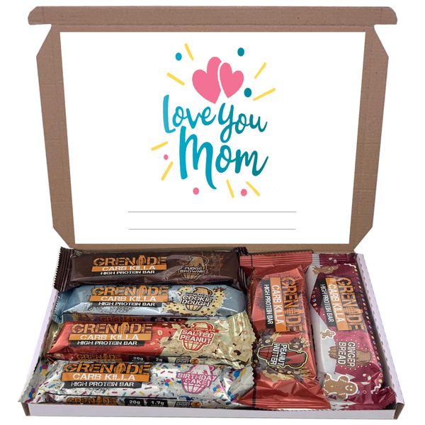 Grenade Carb Killa 6x60g High Protein Bars Bar Gift Hamper Box Mixed 6 Flavours (I Love You Mom)