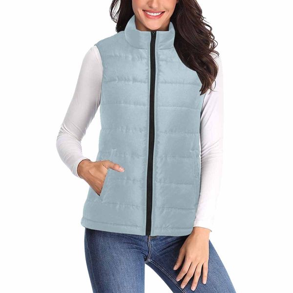 Womens Puffer Vest Jacket / Pastel Blue - M