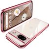 Google Pixel8a Case, Clear, TPU, Transparent, Thin, Lightweight, Google Pixel 8a Smartphone Case, Shockproof, Plated, Soft, Popular, Compatible with Wireless Charging (Rose Gold)