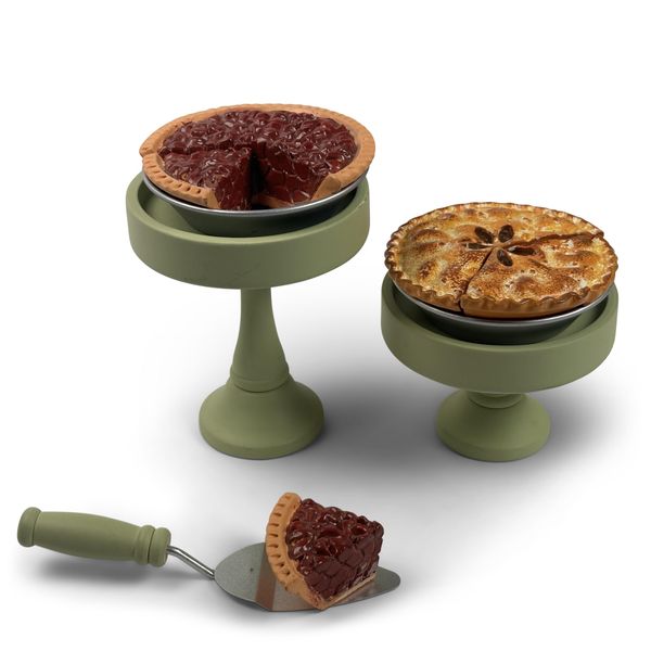 THE QUEEN'S TREASURES 18 Inch Doll Bakery Food Accessories, Yummy Pecan and Apple Pies with 2 Slices, 2 Metal Pie Pans, 2 Cake Stands. Compatible with American Girl