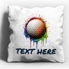 Golf Ball Design - Personalised Cushion - Add Any Text