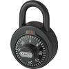 Abus78/50 Combination Padlock, Ideal for School, Gym and More, Black, Dial Combination Padlock