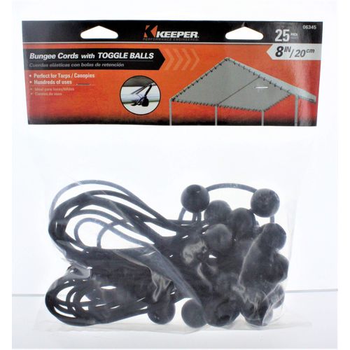 Keeper 06345 8" Canopy Bungee Cords With Toggle Balls