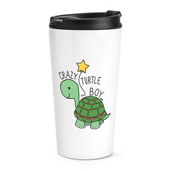 Crazy Turtle Boy Travel Mug Cup Animal Joke Pet Crazy Son Childrens Kids Funny