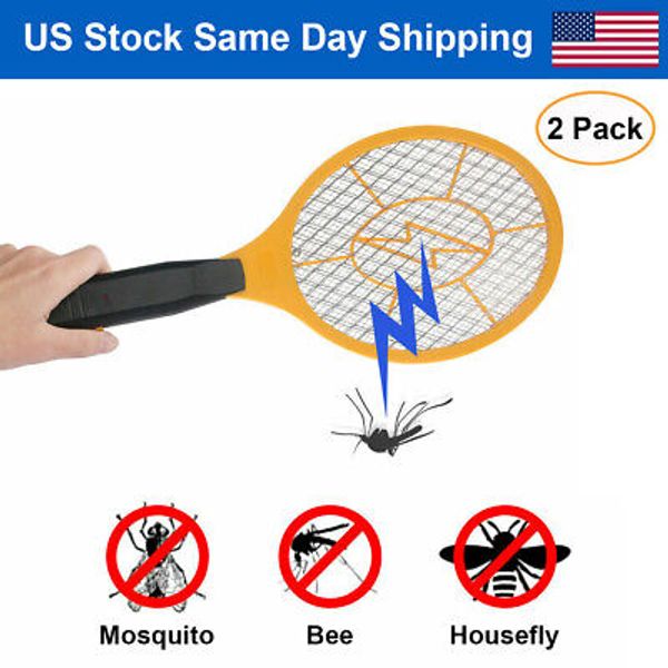 2Pcs Bug Zapper Electric Fly Swatter Zap Mosquito Killer Pest Insect Racket Home