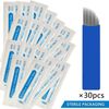 30Pcs Disposable Eyebrow Microblading Needles,Lip Tattooing Microblades Permanent Makeup Blades for Single Use Only (18needle)