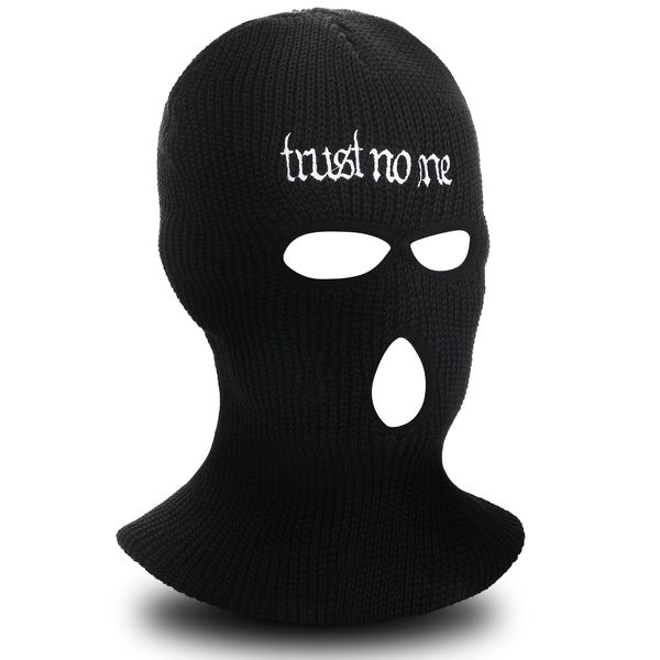 Vicenpal Winter Ski Mask 3 Hole Balaclava Face Mask Knitted Beanie Full Face Cover for Men Women Sport (Black), One Size