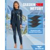 Seaskin Wetsuits for Womens 2mm Front Zip Full Body Diving Suits