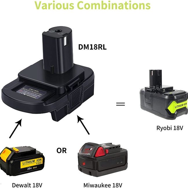 USB Battery Adapter for Dewalt/Black&Decker/Porter  Cable/Stanley/Makita/Milwaukee/RYOBI 18/20V Power Tool Machines