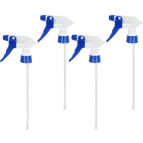 Plastic Spray Bottle Nozzle Heavy Duty Spraying Bottle Replacement Part Leak Proof Mist Water Bottle Spray Nozzle for Chemical Cleaning Solutions All-Purpose Adjustable Head Sprayer 4PCS (Blue)