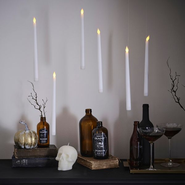 Ginger Ray Halloween LED White Floating Candles Hanging Party Decorations 6 Pack