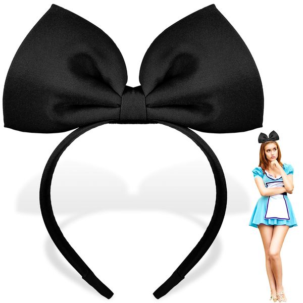 Bow Headband Big Bowknot Headband Hair Hoops Party Decoration Headdress Cosplay Costume Headwear Christmas Makeup Handmade Headpiece Hair Band Elastic Women Girls Kids Hair Accessories 1 Pack