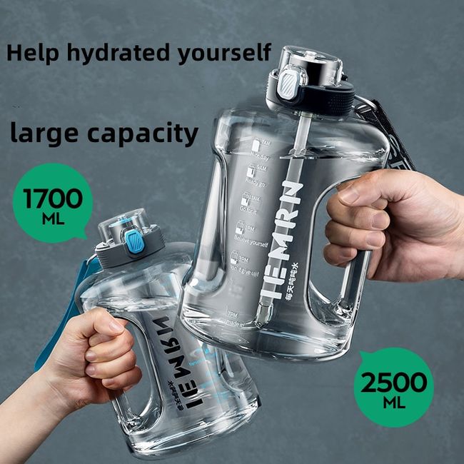 2 Liter Sports Water Bottle Large Capacity Sports Portable Tritan Material  Women Outdoor Gym Men Water