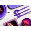 Harfield Polycarbonate Cutlery Set Summer Blue 20cm (x4 Sets) Reusable Virtually Unbreakable