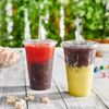 Comfy Package [20 oz. - 50 sets Clear Plastic Cups With Flat Lids