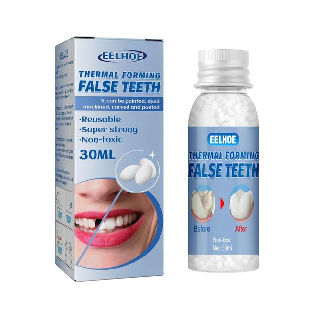 INBOLM False Tooth Moldable False Teeth Fake Teeth Tooth Filling Tooth Filling Kit Permanent Tooth Filler Filling Kit for Teeth Tooth Repair Kit Permanent DIY Moldable Fake Teeth Repair Beads