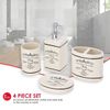 Paris Collection 4-Piece Ceramic Bath Accessories Set w/Soap Pump Dispenser -NEW