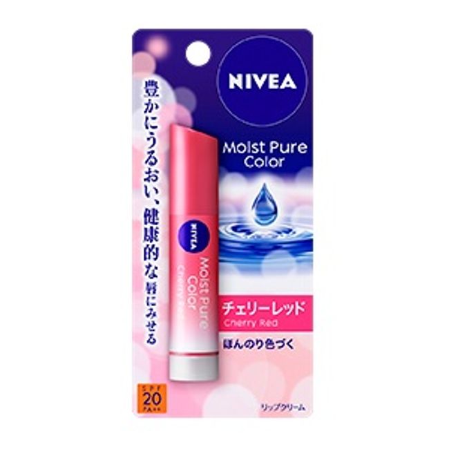 [Kao] Nivea Moist Pure Color Lip Cherry Red 3.5g [Cosmetics]