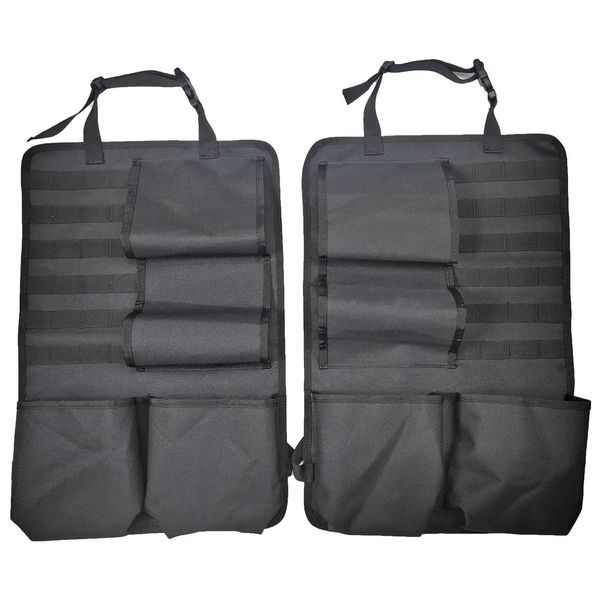 Yawayda 2 Pack Tactical Seat Back Organizer Automotive Gun Racks Rifle Holder for Truck Pickup F150 Front Seatback Cover Universal Molle Vehicle Panel Protector for Hunting Shotgun Storage