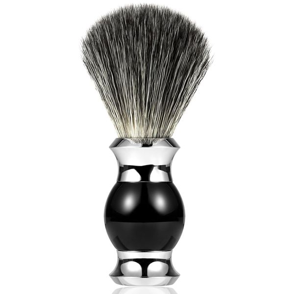 GRUTTI Premium Vegan Shaving Brush with Badger Hair Imitation – Face Brush for Shaving Soap, Shaving Foam and Shaving Cream – Vegan Shaving Brushes for Men